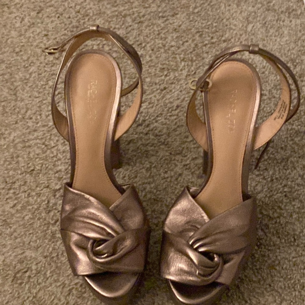 gold platform criss cross toe pumps